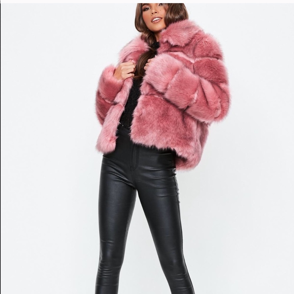 Light purple faux fur jacket